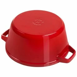 Staub Stackable Cocotte, Braiser, And Grill Pan With Lid | Cherry 18 Staub Stackable Cocotte, Braiser, And Grill Pan With Lid | Cherry -Cuisinart Sales Shop 1010887 4