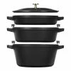 Staub Stackable Cocotte, Braiser, And Grill Pan With Lid | Black -Cuisinart Sales Shop 1021322