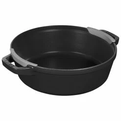 Staub Stackable Cocotte, Braiser, And Grill Pan With Lid | Black -Cuisinart Sales Shop 1021322 7