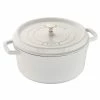 Staub 5.5 Qt. Round Cocotte/Dutch Oven | White -Cuisinart Sales Shop 1102602 staub 5.5qt round cocotte white 2