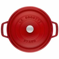 Staub 7 Qt. Round Cocotte/Dutch Oven | Cherry Red -Cuisinart Sales Shop 1102806 01