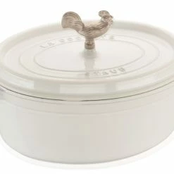 Staub 5.75 Qt. Oval Coq Au Vin Cocotte/Dutch Oven | White