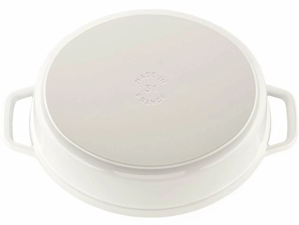 Staub 5.75 Qt. Oval Coq Au Vin Cocotte/Dutch Oven | White 5 Staub 5.75 Qt. Oval Coq Au Vin Cocotte/Dutch Oven | White - Image 3