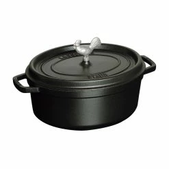 Staub 5.75 Qt. Oval Coq Au Vin Cocotte/Dutch Oven | Matte Black