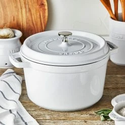 Staub 5 Qt Tall Cocotte | White -Cuisinart Sales Shop 12502402 ls 01