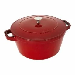 Staub Stackable Cocotte, Braiser, And Grill Pan With Lid | Cherry 17 Staub Stackable Cocotte, Braiser, And Grill Pan With Lid | Cherry -Cuisinart Sales Shop 14552606 01
