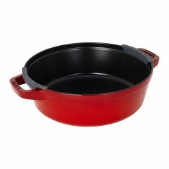 Staub Stackable Cocotte, Braiser, And Grill Pan With Lid | Cherry 16 Staub Stackable Cocotte, Braiser, And Grill Pan With Lid | Cherry -Cuisinart Sales Shop 14552606 02