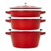 Staub Stackable Cocotte, Braiser, And Grill Pan With Lid | Cherry -Cuisinart Sales Shop 14552606 05 1