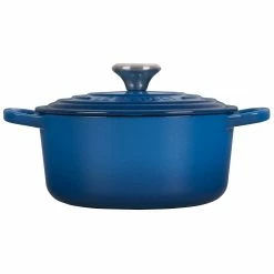 Le Creuset 2 Qt. Round Signature Cast Iron Dutch Oven With Stainless Steel Knob | Marseille Blue -Cuisinart Sales Shop 1859ss b