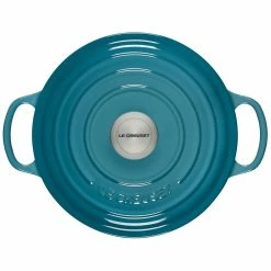 Le Creuset 4.5 Qt. Round Signature Dutch Oven With Stainless Steel Knob | Caribbean Blue -Cuisinart Sales Shop 2417ss c