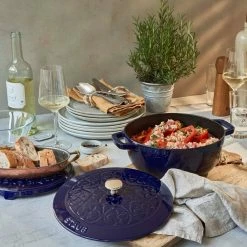Staub 3.75 Qt Essential French Oven With Lilly Lid | Dark Blue -Cuisinart Sales Shop 424422873
