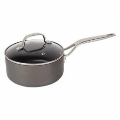 Swiss Diamond | Hard Anodized Induction 1.5-Quart Nonstick Saucepan With Glass Lid