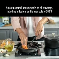 Staub Stackable Cocotte, Braiser, And Grill Pan With Lid | Black -Cuisinart Sales Shop 61pgwgftbwl. ac sl1280