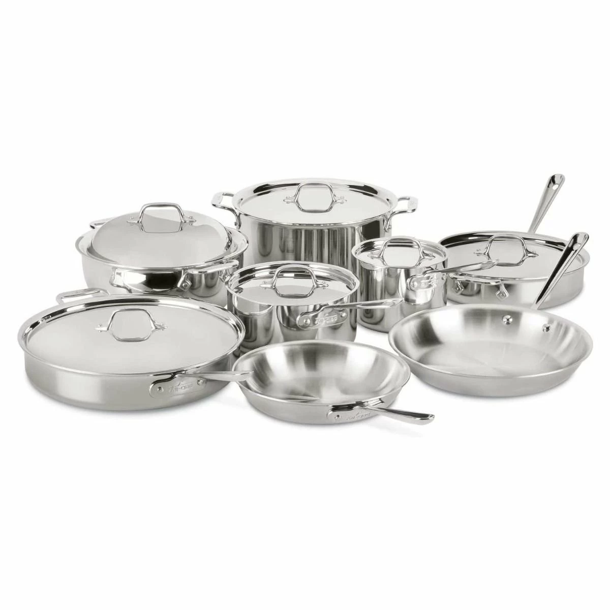 All-Clad D3 Stainless Steel Cookware Set | 14-Piece 3 All-Clad D3 Stainless Steel Cookware Set | 14-Piece