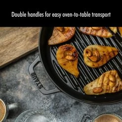 Staub Stackable Cocotte, Braiser, And Grill Pan With Lid | Black -Cuisinart Sales Shop 715mzh i 8l. ac sl1280