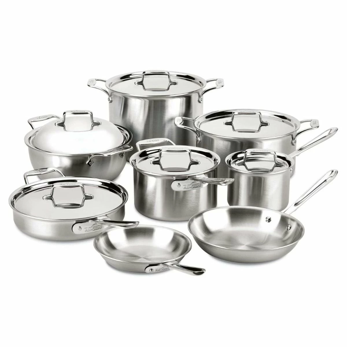 All-Clad D5 Brushed Stainless Steel 14-Piece Cookware Set 3 All-Clad D5 Brushed Stainless Steel 14-Piece Cookware Set