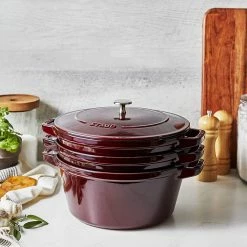 Staub Stackable Cocotte, Braiser, And Grill Pan With Lid | Grenadine -Cuisinart Sales Shop 71qudu26bfl. ac sl1500