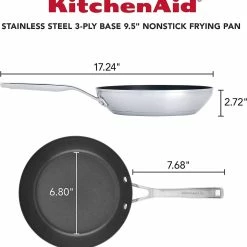 KitchenAid Non-Electrics KitchenAid Stainless Steel 3-Ply Base Fry Pan | 9.5" -Cuisinart Sales Shop 81og l89pfl. ac sl1500