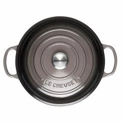 Le Creuset 2.25 Qt. Signature Enameled Cast Iron Braiser With Stainless Steel Knob | Oyster Grey -Cuisinart Sales Shop actual top oyster
