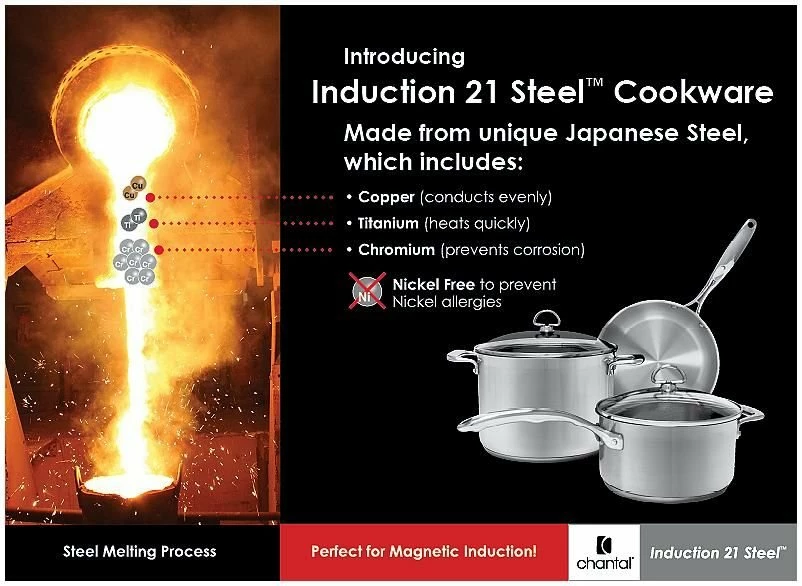 Chantal 21 Steel Induction Saucepan W/ Glass Lid - 2 Quart 4 Chantal 21 Steel Induction Saucepan W/ Glass Lid - 2 Quart - Image 2