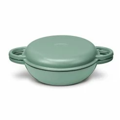 Cuisinart Chef's Classic Enameled Cast Iron 2-in-1 Multipurpose Set | Sage Green -Cuisinart Sales Shop ci5528 2sg lidon