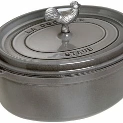 Staub 5.75 Qt. Oval Coq Au Vin Cocotte/Dutch Oven | Graphite Grey