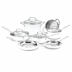 Cuisinart Matte White Stainless Steel Cookware Set | 11-Piece