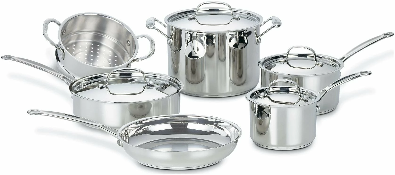 Cuisinart Chef's Classic Stainless Steel Cookware Set | 10-Piece 3 Cuisinart Chef's Classic Stainless Steel Cookware Set | 10-Piece