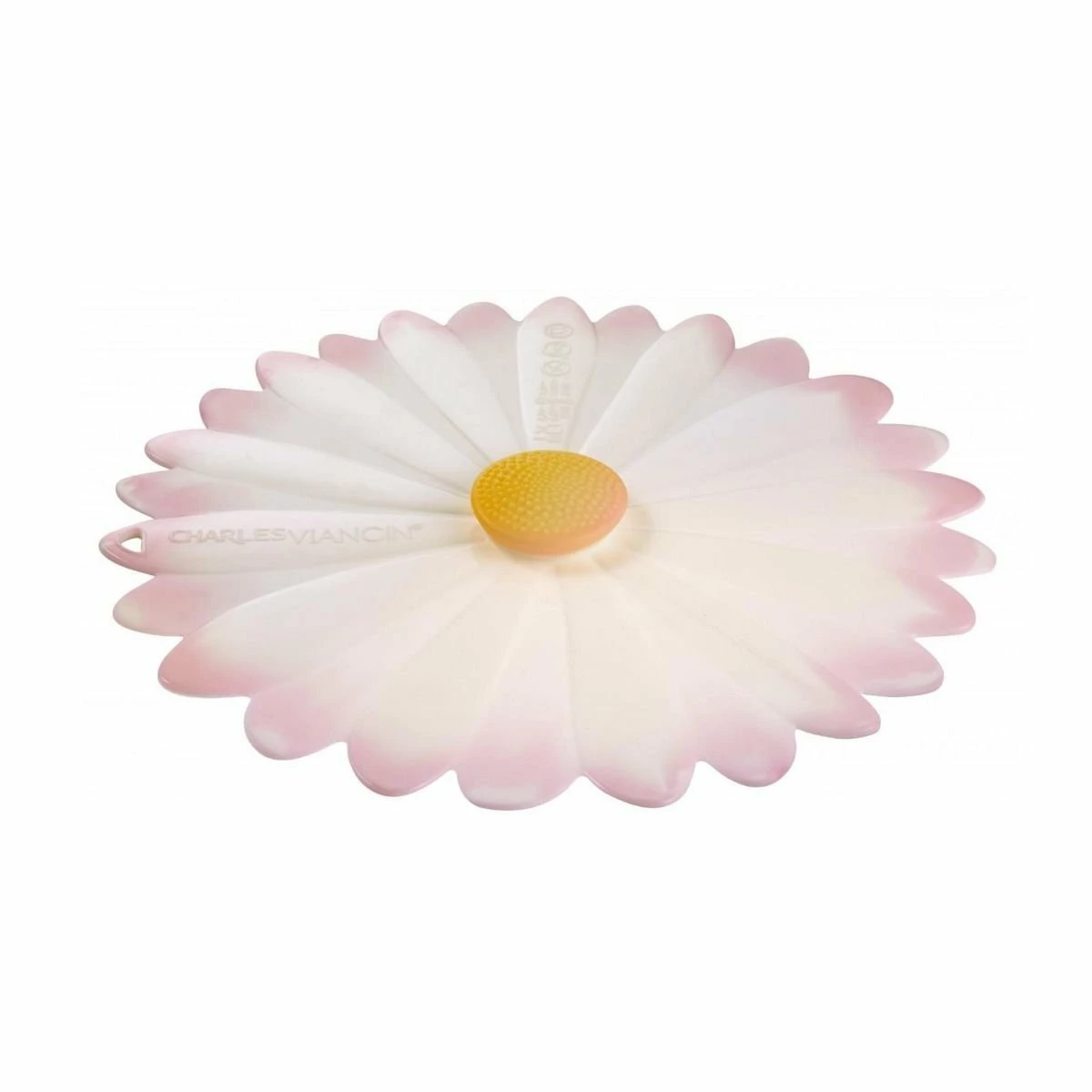 Charles Viancin Silicone Lid | 9" Daisy (White With Pink) 3 Charles Viancin Silicone Lid | 9" Daisy (White With Pink)