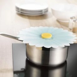 Charles Viancin Silicone Lid | 11" Daisy (Aqua With White) -Cuisinart Sales Shop daisy life 1