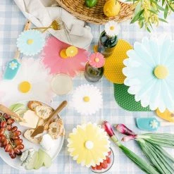 Charles Viancin Silicone Lid | 11" Daisy (Aqua With White) -Cuisinart Sales Shop daisy life 4