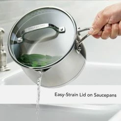 KitchenAid Non-Electrics KitchenAid Stainless Steel 3-Ply Cookware Set | 11-Piece -Cuisinart Sales Shop easystrainlid