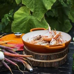 Le Creuset 3.5 Qt. Signature Enameled Cast Iron Braiser With Stainless Steel Knob | Flame Orange -Cuisinart Sales Shop flame1