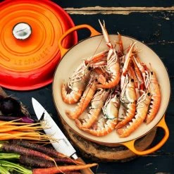 Le Creuset 3.5 Qt. Signature Enameled Cast Iron Braiser With Stainless Steel Knob | Flame Orange -Cuisinart Sales Shop flame2