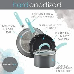 Rachael Ray 11-Piece Hard Anodized Cookware Set | Light Blue 18 Rachael Ray 11-Piece Hard Anodized Cookware Set | Light Blue -Cuisinart Sales Shop hardblue5