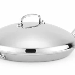Heritage Steel Cookware Stainless Steel French Skillet With Lid | 13.5"