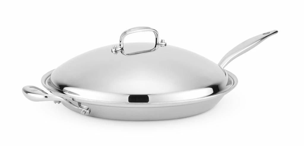 Heritage Steel Cookware Stainless Steel French Skillet With Lid | 13.5" 3 Heritage Steel Cookware Stainless Steel French Skillet With Lid | 13.5"