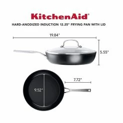 KitchenAid Non-Electrics KitchenAid 12.25" Hard Anodized Induction Fry Pan/Skillet With Lid | Nonstick -Cuisinart Sales Shop kaha12 2 1