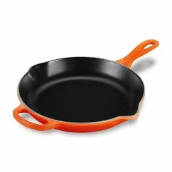 Le Creuset 10-Piece Signature Cookware Set With Stainless Steel Knobs | Flame Orange -Cuisinart Sales Shop le creuset cookware cast iron skillet 10 inches flame orange ls2024 262 1