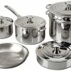 Le Creuset 10-Piece Cookware Set | Tri-Ply Stainless Steel -Cuisinart Sales Shop lecreu stainless 10pc set ssp14105 compressed 1