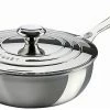 Le Creuset 3.5 Qt. Tri-Ply Stainless Steel Saucier Pan With Lid & Helper Handle -Cuisinart Sales Shop lecreu stainless saucier 3.5qt ssp6100 24 compressed