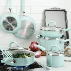 Rachael Ray 13-Piece Enameled Cookware Set | Light Blue Shimmer -Cuisinart Sales Shop lightbluecook10