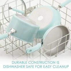 Rachael Ray 13-Piece Enameled Cookware Set | Light Blue Shimmer -Cuisinart Sales Shop lightbluecook3