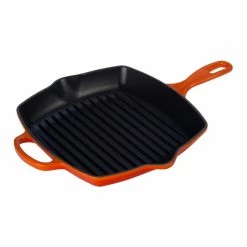 Le Creuset 10-Piece Signature Cookware Set With Stainless Steel Knobs | Flame Orange -Cuisinart Sales Shop ls2021 262 le creuset 10 inch flame orange signature square skillet grill 1