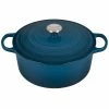 Le Creuset 7.25 Qt. Round Signature Dutch Oven With Stainless Steel Knob | Deep Teal -Cuisinart Sales Shop ls2501 287dss