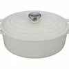 Le Creuset 6.75 Qt. Oval Signature Dutch Oven With Stainless Steel Knob | White -Cuisinart Sales Shop ls2502 3116ss oval french oven signature 6.75 quart white