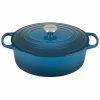 Le Creuset 6.75 Qt. Oval Signature Dutch Oven With Stainless Steel Knob | Deep Teal -Cuisinart Sales Shop ls2502 317dss