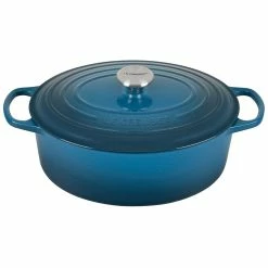 Le Creuset 6.75 Qt. Oval Signature Dutch Oven With Stainless Steel Knob | Deep Teal