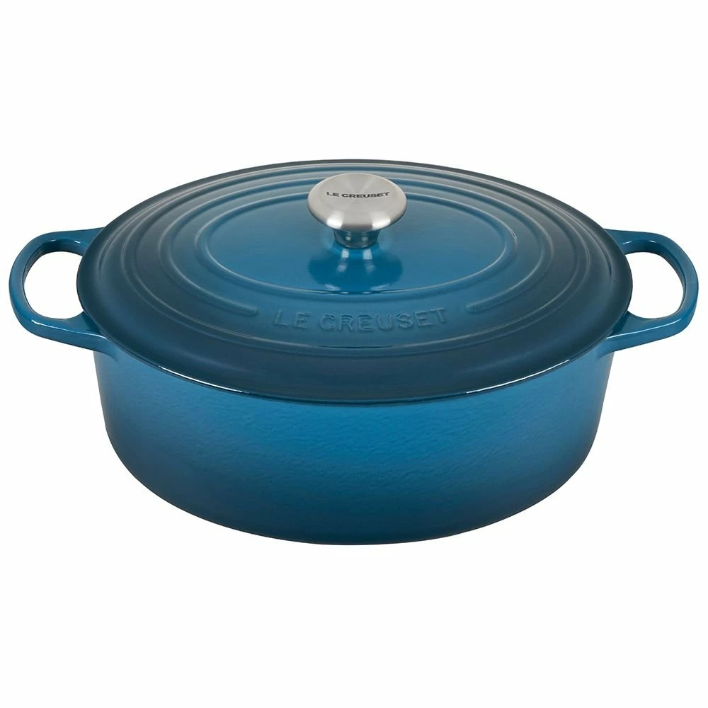 Le Creuset 6.75 Qt. Oval Signature Dutch Oven With Stainless Steel Knob | Deep Teal 3 Le Creuset 6.75 Qt. Oval Signature Dutch Oven With Stainless Steel Knob | Deep Teal