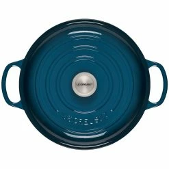Le Creuset 3.5 Qt. Signature Braiser With Stainless Steel Knob | Deep Teal -Cuisinart Sales Shop ls2532 307dss 3